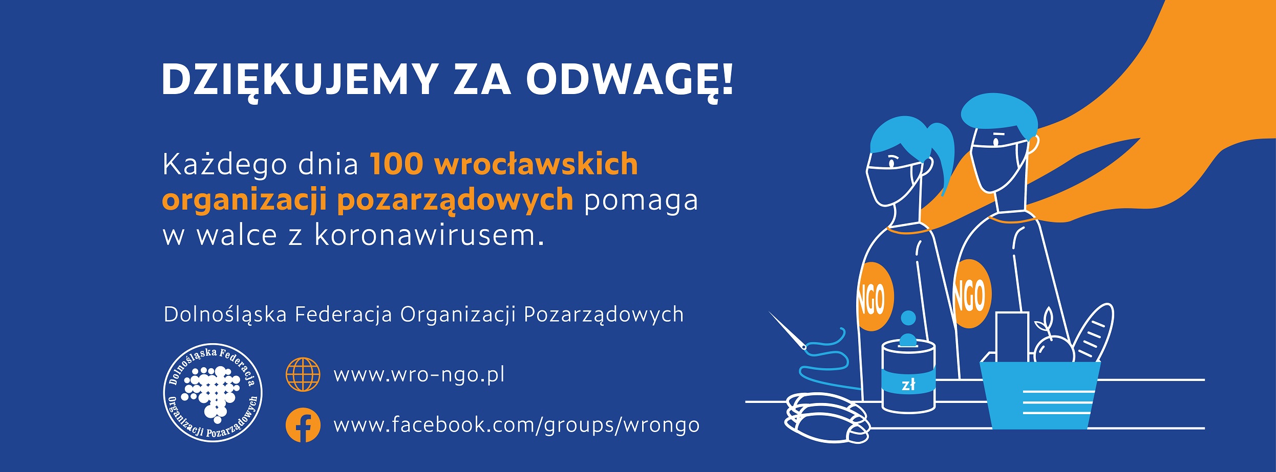 Informacja: 100 wrocławskich NGO pomaga w walce z koronawirusem