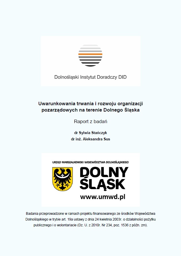 Uwarunkowania trwania i rozwoju organizacji pozarządowych na terenie Dolnego Śląska. Raport z badań. 2014