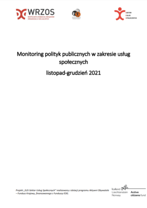 Monitoring polityk publicznych w zakresie usług społecznych: listopad-grudzień 2021